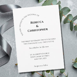 Minimalistische Einfache Schwarz Moderne Hochzeit Einladung