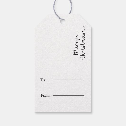 Minimalistische einfache Schwarz und Weiß frohe We Geschenkanhänger (Rückseite)