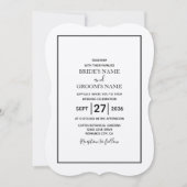 Minimalistische einfache Schwarz-Weiß-Hochzeit Einladung (Vorderseite)