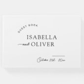 Minimalistische Einfache Schwarz-Weiß-Hochzeit Gästebuch (Vorderseite)