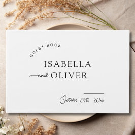 Minimalistische Einfache Schwarz-Weiß-Hochzeit Gästebuch