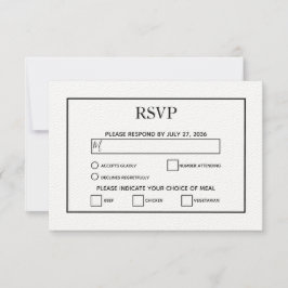Minimalistische einfache Schwarz-Weiß-Hochzeit RSVP Karte