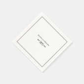 Minimalistische einfache Schwarz-Weiß-Hochzeit Serviette (Ecke)