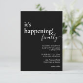 Minimalistische Einfache Schwarz-weiße Foto Hochze Einladung (Stehend Vorderseite)