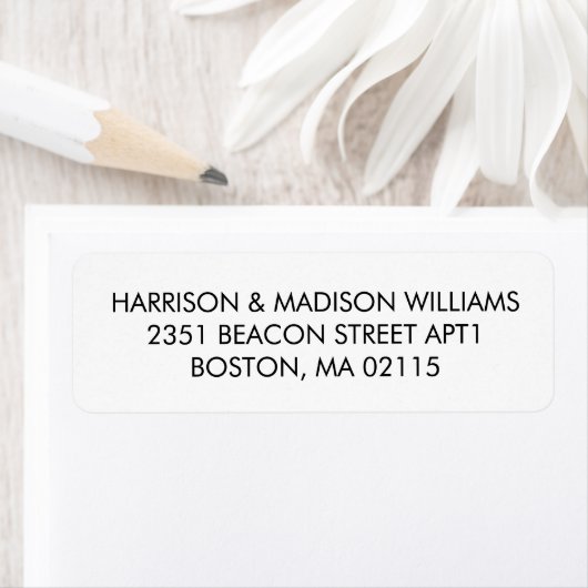 Minimalistische, einfache Schwarz-weiße Rücksendea (Insitu)