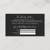 Minimalistische einfache Schwarz-weiße Skripterste Visitenkarte (Rückseite)