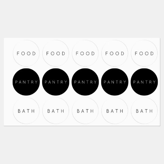 Minimalistische einfache Schwarz-weiße Typografie  Etiketten (Blatt)