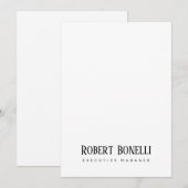 Minimalistische einfache schwarze und weiße modern (Vorne/Hinten)
