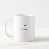 Minimalistische Einfache Schwarzweiß-Bogen-Monogra Kaffeetasse (Links)