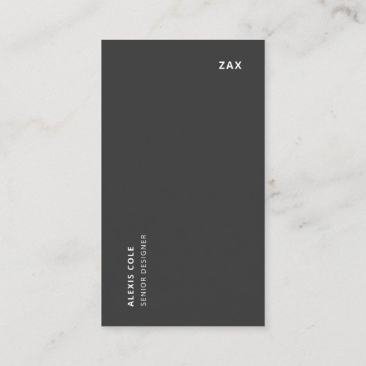 Minimalistische, einfache Schwarzweiß-Weiß-Moderne Visitenkarte (Rückseite)