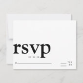 Minimalistische einfache schwarzweiße, fette Buchs RSVP Karte (Vorderseite)