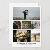 Minimalistische einfache Sechs-Foto-Hochzeit Viele Dankeskarte (Vorne/Hinten)