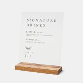 Minimalistische einfache Signatur Drinks Hochzeits Acrylschild (Winkel)