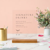 Minimalistische einfache Signatur Drinks Hochzeits Acrylschild (Hochzeit)