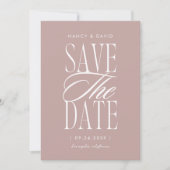 Minimalistische einfache Skript-Rosé-Hochzeit Save The Date (Vorderseite)