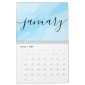 Minimalistische, einfache Skriptkalligraphie jedes Kalender (Jan 2027)