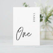 Minimalistische einfache Table One-Tischnummer Einladung (Stehend Vorderseite)