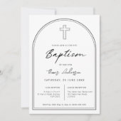 Minimalistische, einfache Taufe Einladung (Vorderseite)