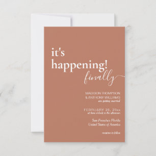 Minimalistische Einfache Terracotta Foto Hochzeit Einladung