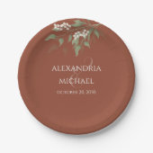 Minimalistische Einfache Terracotta Hochzeitskalli Pappteller (Vorderseite)