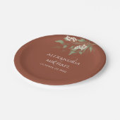 Minimalistische Einfache Terracotta Hochzeitskalli Pappteller (Schrägansicht)