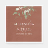 Minimalistische Einfache Terracotta-Kalligrafie Ho Serviette (Vorderseite)