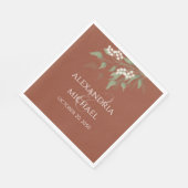 Minimalistische Einfache Terracotta-Kalligrafie Ho Serviette (Ecke)