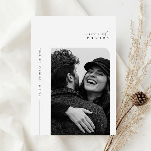 Minimalistische einfache Typografie Foto-Hochzeit Dankeskarte