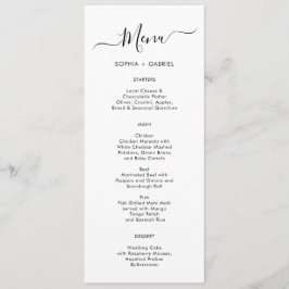 Minimalistische Einfache Typografie-Hochzeitkarte Menükarte