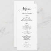 Minimalistische Einfache Typografie-Hochzeitkarte Menükarte (Vorne/Hinten)