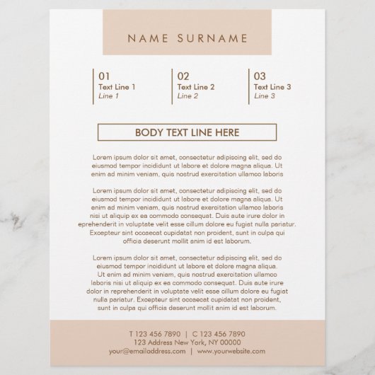 Minimalistische einfache Typografie Pastel Peach 8 Flyer (Vorne)