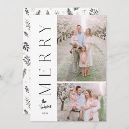 Minimalistische einfache Typografie Rustikale 2-Fo Feiertagskarte