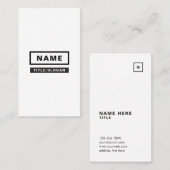Minimalistische einfache vertikale Geschäfts-Karte Visitenkarte (Vorne/Hinten)