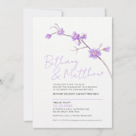 Minimalistische, einfache Wasserfarbenfeder blüht  Einladung