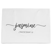 Minimalistische Einfache weiße Monogram-Girlanschr Große Geschenktüte (Vorderseite)
