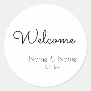 Minimalistische, einfache Willkommens-Aufkleber Runder Aufkleber