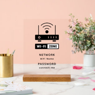 Minimalistische einfache WLAN-Zone-Passwort Acrylschild