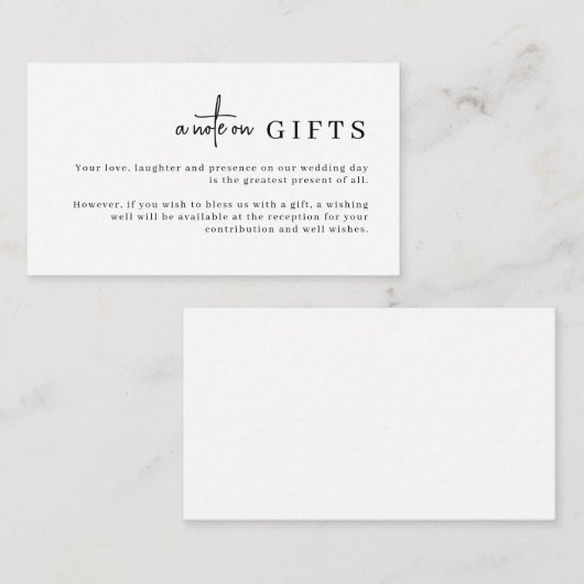 Minimalistische einfache Wünsche Gut Hinweis auf G Begleitkarte (Vorne/Hinten)