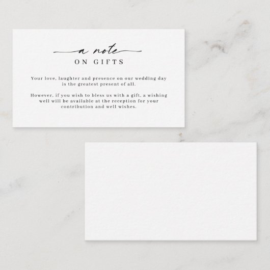 Minimalistische einfache Wünsche Gut Hinweis auf G Begleitkarte (Vorne/Hinten)