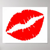Minimalistische einfarbige rote Kuss Poster (Vorne)