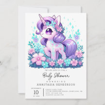 Minimalistische Einhorn-Kinderdusche