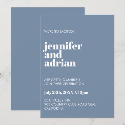 Minimalistische Einladung (Vorne/Hinten)