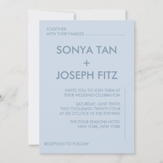 Minimalistische Einladung (Vorderseite)