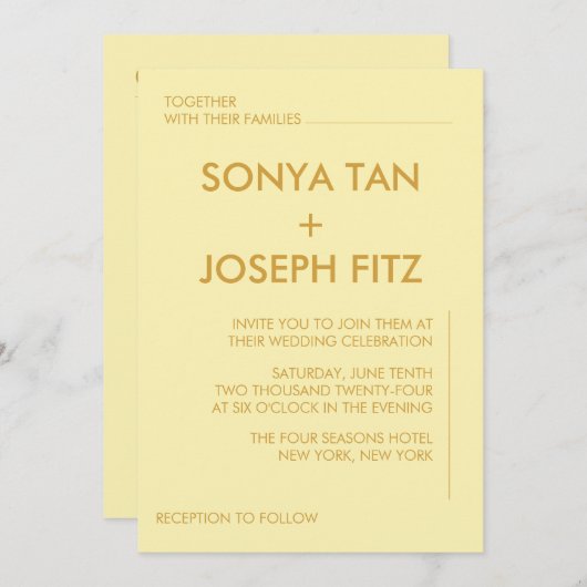 Minimalistische Einladung (Vorne/Hinten)