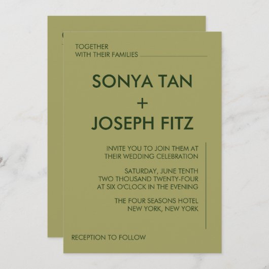 Minimalistische Einladung (Vorne/Hinten)