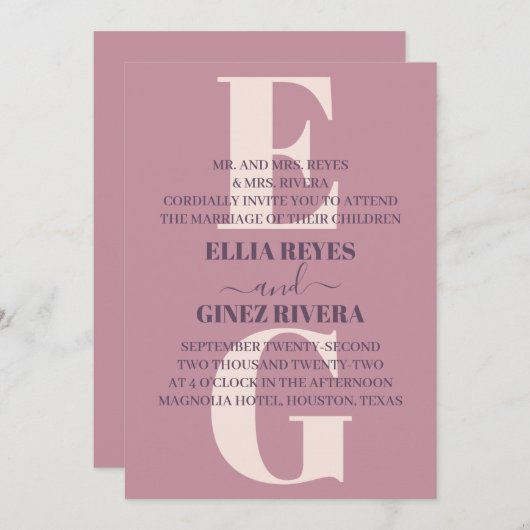 Minimalistische Einladung (Vorne/Hinten)