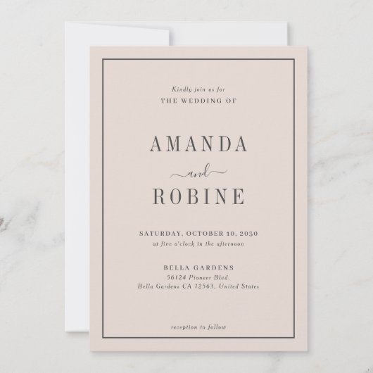 Minimalistische Einladung (Rückseite)