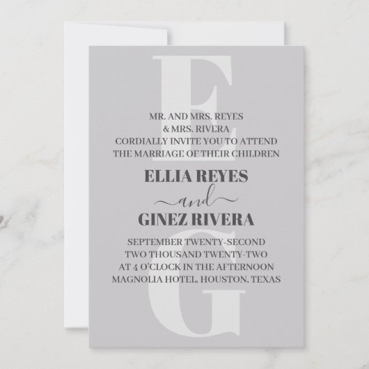 Minimalistische Einladung (Vorderseite)