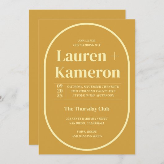 Minimalistische Einladung (Vorne/Hinten)