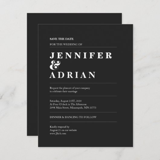 Minimalistische Einladung (Vorne/Hinten)